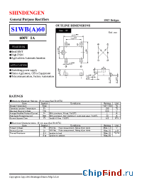Datasheet S1WB60 manufacturer Shindengen